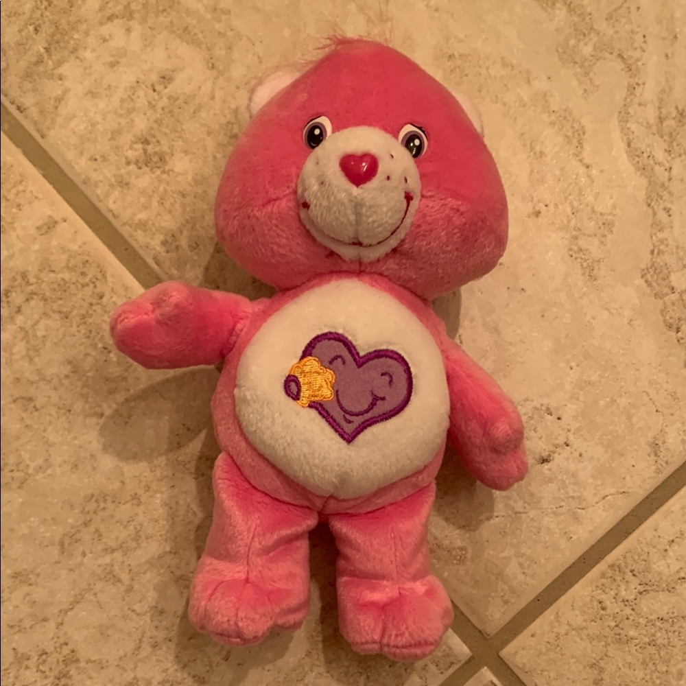 Care Bears Take Care Bear Plush Pink Stuffed Animal Heart Toy Vintage 2003
